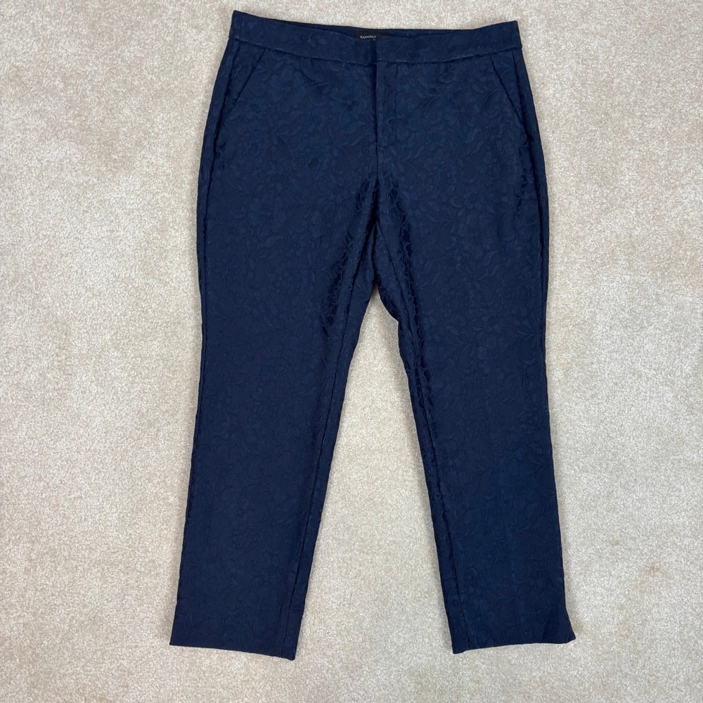 Banana Republic Navy Blue‎ Lace Cropped Pants Size 8P